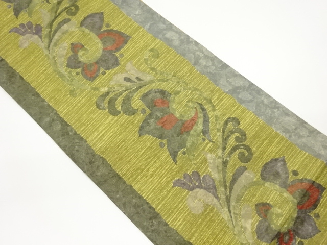 JAPANESE FUKURO OBI / MATELASSE / FLOWER ARABESQUE